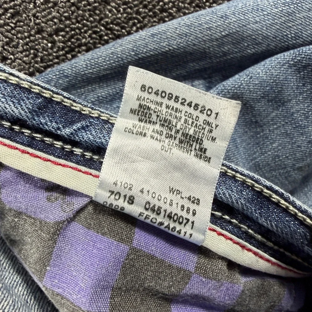 Vintage Y2K Levi's 514 Slim Straight Jeans Men's 36x34 Light Wash‎ Denim Grunge